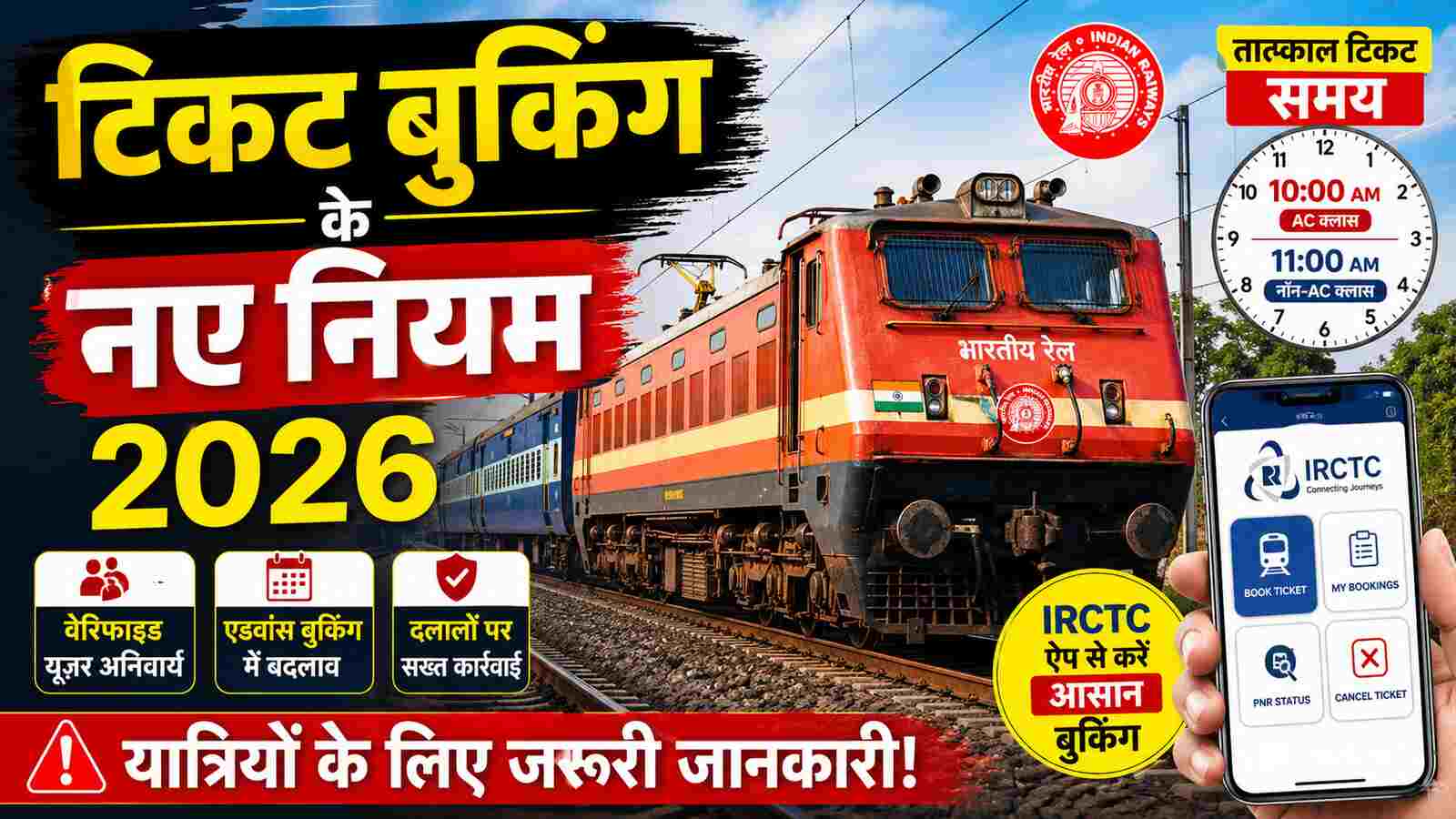 Indian Railways Ticket Booking Rules 2026 टिकट बुकिंग में बड़ा बदलाव, यात्रियों को मिलेगा फायदा (AI Image)
