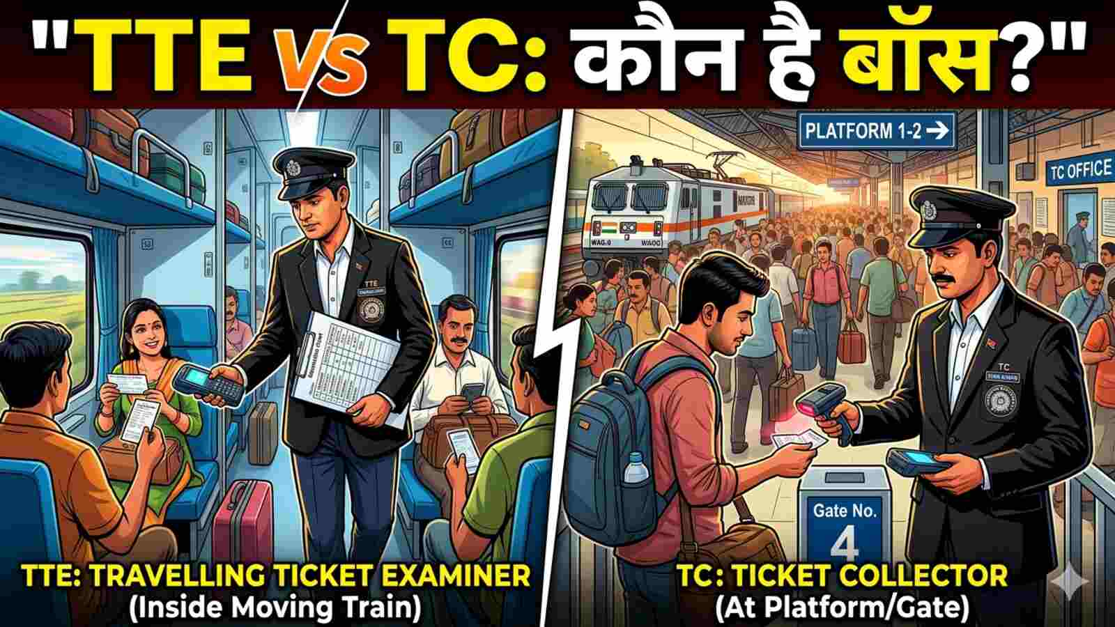 TTE और TC में क्या अंतर है? जानिए ट्रेन और स्टेशन पर कौन है बॉस (AI Image)