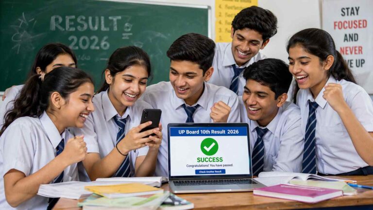UP Board 10th Result 2026 जानें कहाँ और कैसे देखें रिजल्ट (AI Image)