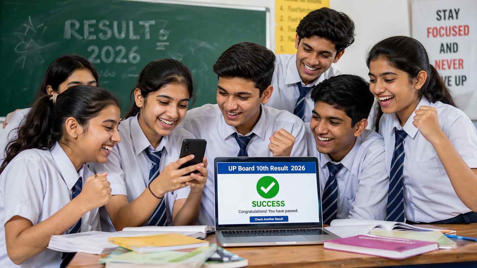 UP Board 10th Result 2026 जानें कहाँ और कैसे देखें रिजल्ट (AI Image)